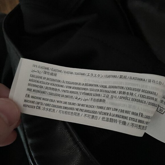 Abercrombie & Fitch 34/18L Vegan Leather Curve Love High Rise 90s Straight Pant - Picture 10 of 10